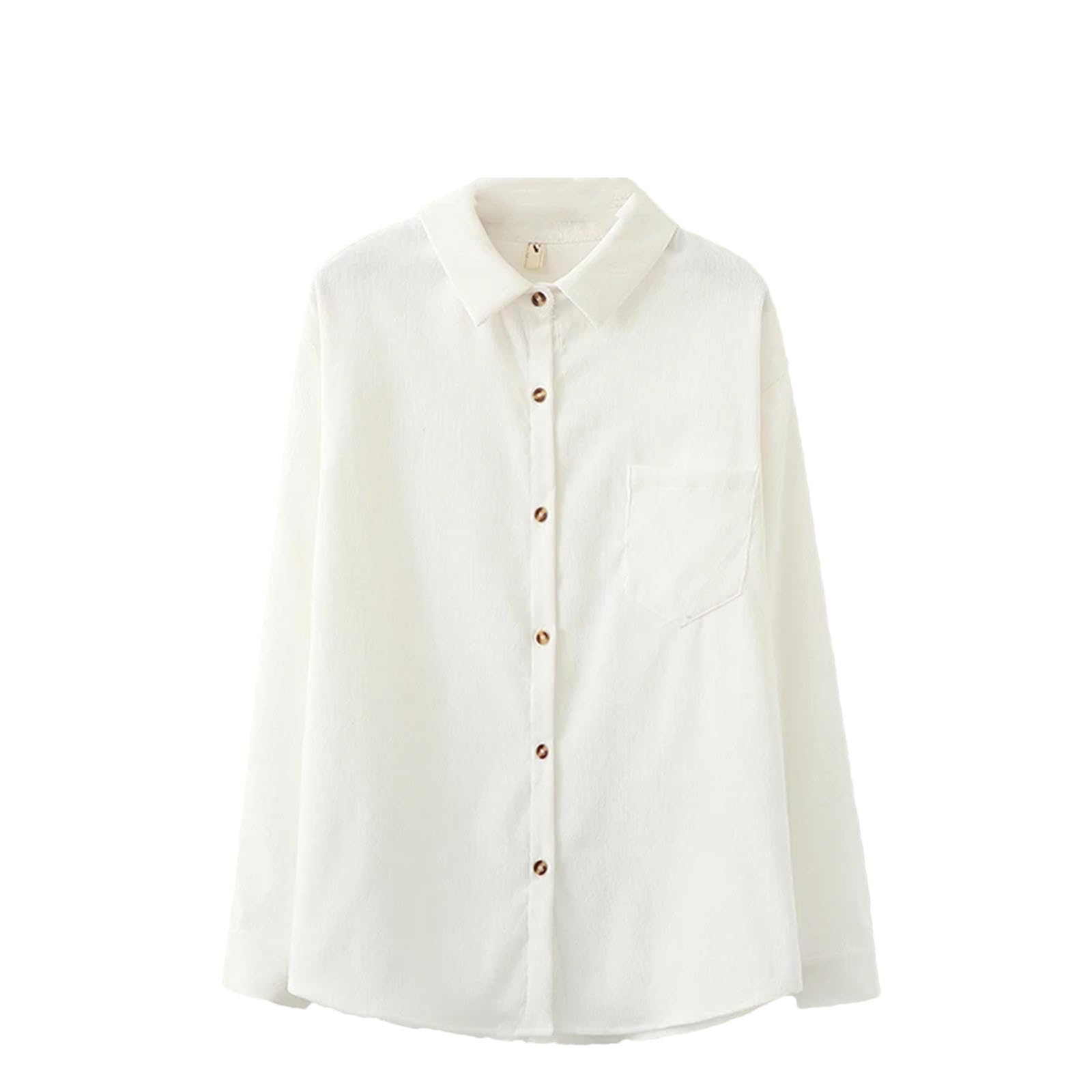 Camicia da donna a maniche lunghe in velluto a coste primaverile camicette da donna eleganti casual allentate abbottonate camicie top