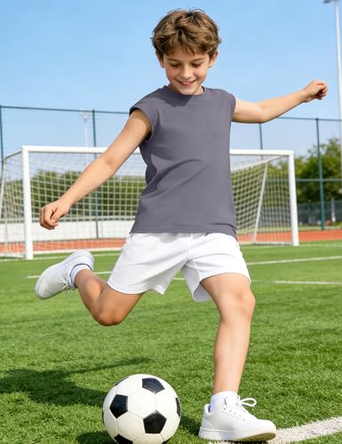 Image of Somaibo 3 Packs Boys Athletic Tank Tops Breathable Mesh Undershirts Quick Dry Sleeveless Muscle T-Shirts for Kids