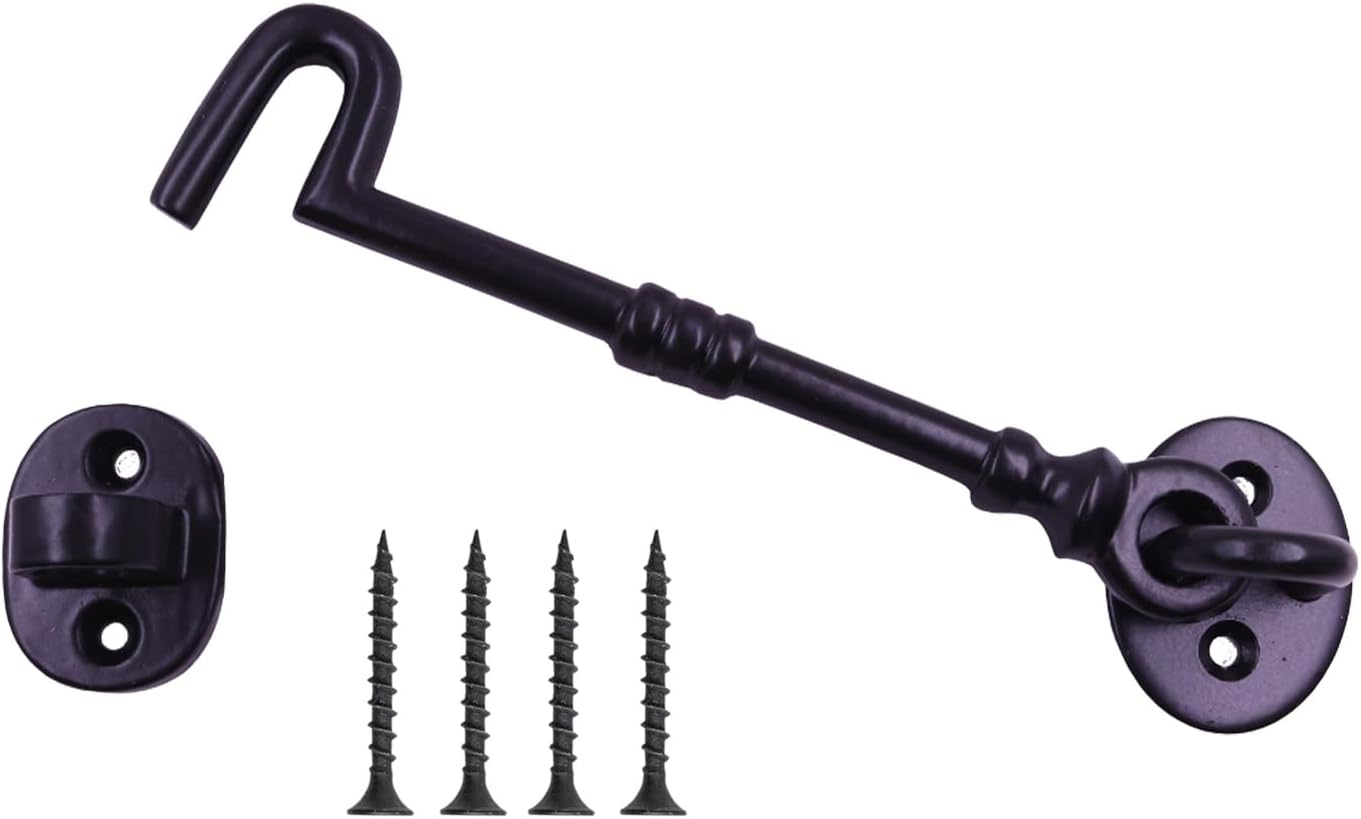 The Metal Magician Cast Iron Cabin Eye Hook Latch for Gates and Doors 5 Inch