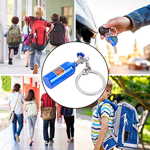 BESPORTBLE 2 Pcs Azul Mini Garrafa de Óxido Nitroso Chaveiro Modelos de Peças Automotivas Modelo de