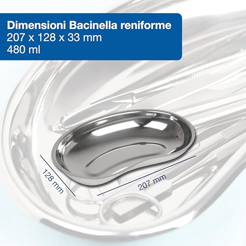 GIMA 26610 Nierenschale aus Edelstahl, 207 x 128 x 33 mm, Kapazität 480 ml