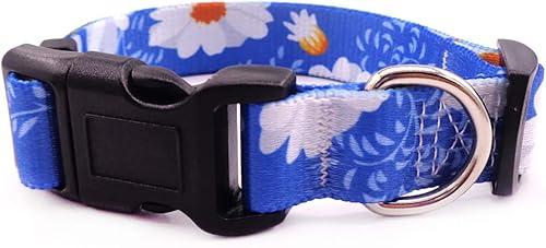 Miniatura 2 de Love Dream Collar de perro resistente con hebilla de liberación rápida ajustable con patrones geométricos florales para perros pequeños, medianos y