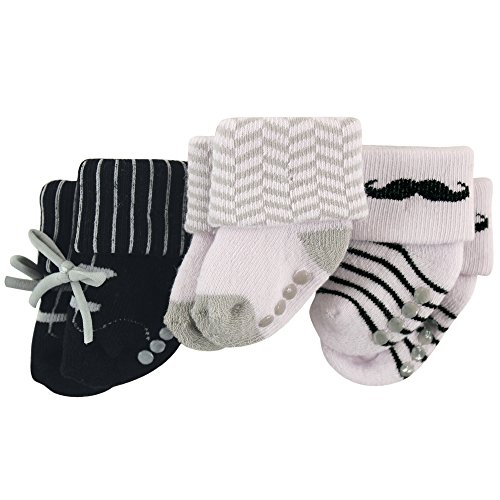 Luvable Friends Unisex Baby Socks Set, Black Mustache, 0-6 Months
