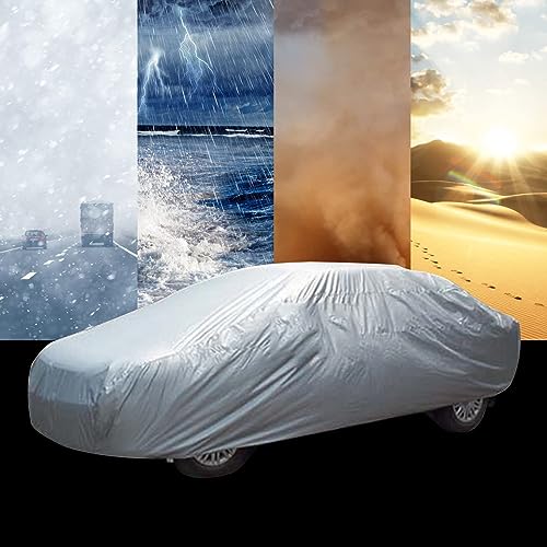 Trintion Autoabdeckung Autoplane Auto Abdeckplane wasserdichte Outdoor Kratzfest Staubdicht Autogarage Autoplane für Winter Sommer (400 x 175 x 120cm)