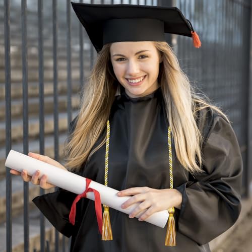 Image of Graduation Honor Cords White and Gold Graduation Cords with Tassels, 67 inch Long for Graduation Students