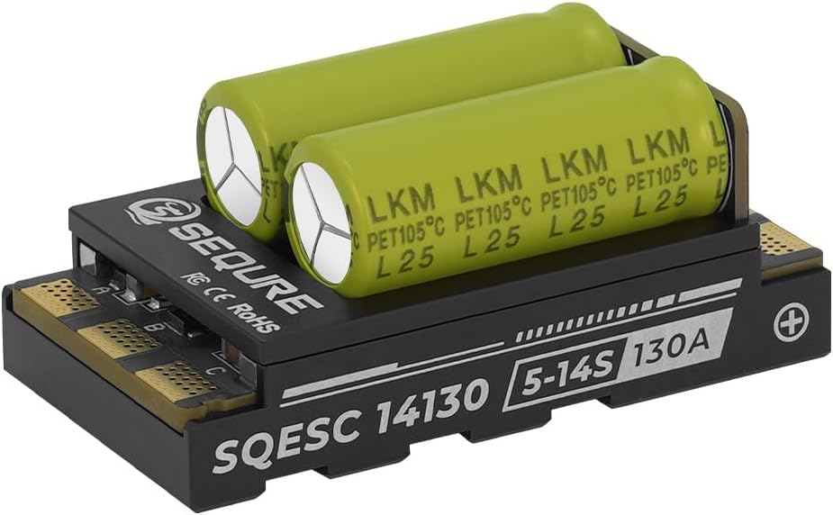 SEQURE Brushless ESC 130A RC Motor Electric Speed Controller 5-14S Bidirectional ESC for RC Crawler Cars Helicopters Off-Road Model Cars - ESCape32