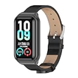 Leather Bands Compatible with Amazfit Band 7 Replacement Strap Wristband Watch, Top Grain Genuine Leather Replacement Strap for Amazfit Band 7 Fitness Tracker