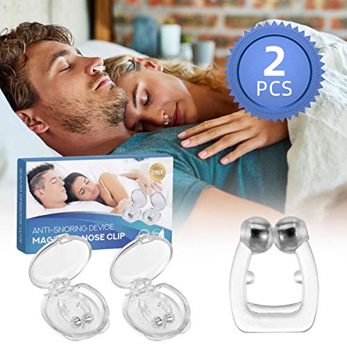Anti Snoring, Rlloy 2 Pack Magnetic Silicone Anti Snore Stopper Clip Professional Silent Snore Reducing Aid for Men and Girl,Snore Away