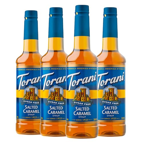 Torani Sugar Free Salted Caramel Flavored Drink Syrup, 25.4 fl oz (Pack of 4)