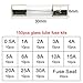 FULARR 150Pcs Professional Car Fast-Blow Glass Tube Fuse Kit: 130Pcs Quick Blow + 20 Fuse Seats, Transparent Plastic Box