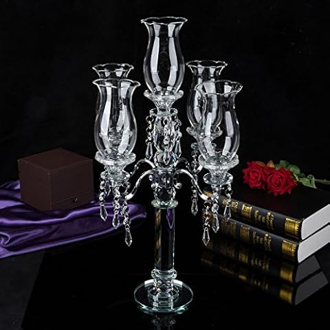 London Boutique Crystal Tea Light Candle Holders 5 Arms Decorative with swarovski crystal elements Gift Present (5 Arms) Cover