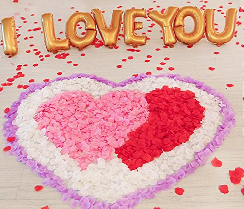 Ewanda Store 1000 Pcs Fabric Silk Artificial Flower Rose Petals Wedding Favor Bridal Party Vase Decoration Table Confetti(Champagne) #TOP2