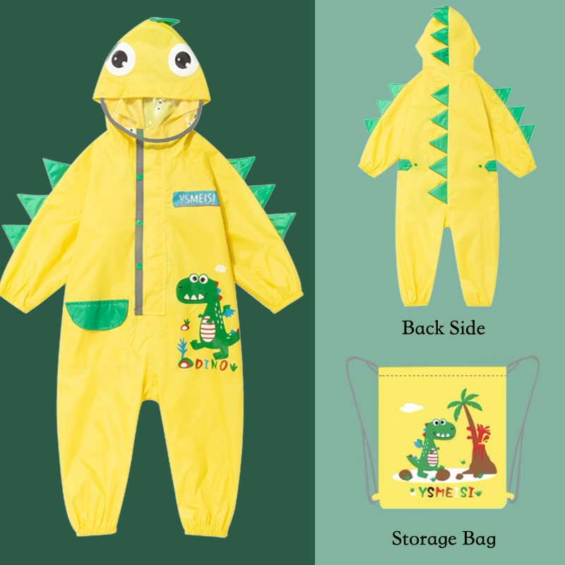 Kids Toddler Boys Girls Rain Suit Waterproof Rainsuit Rain Coat Coverall Cartoon Dragon 3-4 Years M Size2