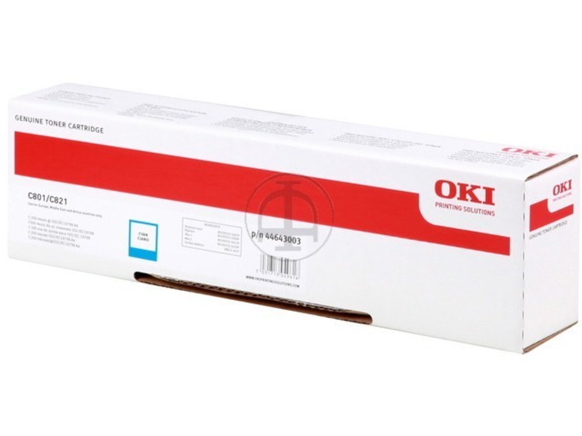 Toner cyan OKI C 800 Series 44643003 evite pannes et traces - 3