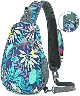 Luckits Sling Bag for Men Women, Crossbody Backpack Shoulder Bag Waterproof Daypack Casual Rucksack One Strap Side Bag Chest Bag with Headphone Hole for Outdoor Walking Travel Cycling Running Hiking
