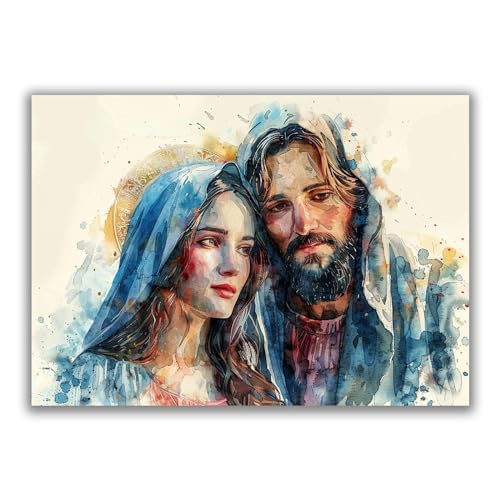 Toile Jésus Christ Sacré-Cœur déco salon affiche religion catholique 40x60cm sans cadre
