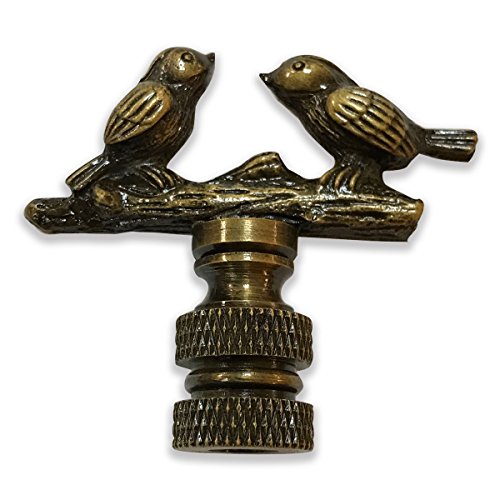 Royal Designs Birds on Tree Branch 1.63" Lamp Finial for Lamp Shade, Antique Brass by Royal Designs, Inc. - Used condition - US$12.08