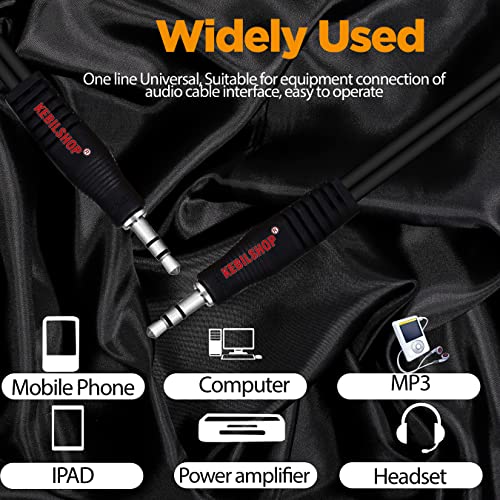 Image of Aux Cable, 3.5mm Male to Male Stereo Aux Cord Compatible with Headphone, MobilePhone, Car Stereo, Home Theatre & More,Black,1pc Pack. (10 METER)