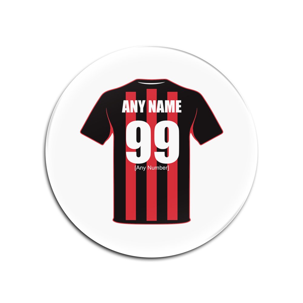 Personalised Gift - Bournemouth Glass Round Coasters (Football Club Design Theme, Colour Options) - Any Name/Message on Your Unique Mat Pad