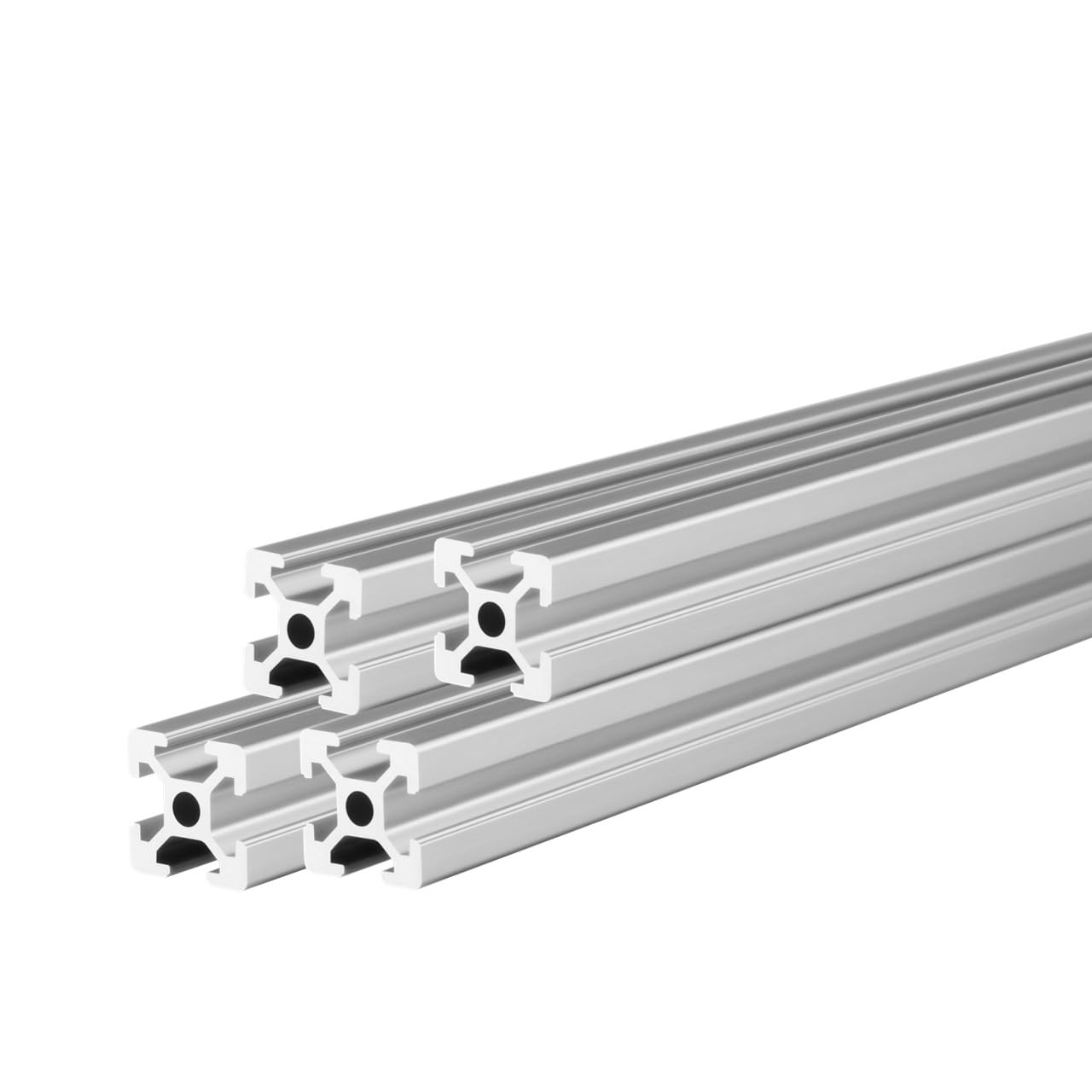 Konstruktionsprofil 20x20mm im Zuschnitt, Nut 6, Typ-I, 1-2 Meter, System-, Montage-, Vierkant-, Alu Profil (4, SILBER ELOXIERT, 20 x 20mm (2 Meter))