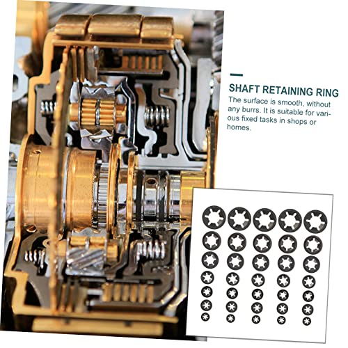 NAMOARLY 210pcs Bearing Clamp Washer Carbon Steel Locking Fastener Internal Tooth Washer Clamp Retaining Ring