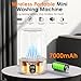 Portable Washing Machine, 7000mAh Rechargeable Wireless Washer with 10 PCS Clothespins Deep Cleans Baby Clothes Underwear Socks Delicates 1.5L Mini Washer for Travel Camping Dorm RV Apartment (White)