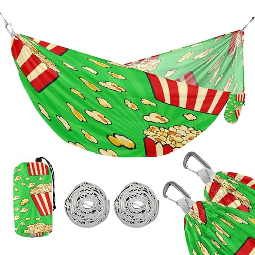 ATTX Doodle Popcorn Camping Hammock - Lightweight & Portable Hammocks, Heavy Duty 330lbs Capacity for Indoor, Hiking, Backpacking, Travel, Backyard, Beach#164