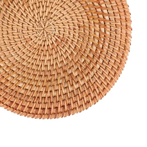 Sets de table ronds en rotin 20cm avec isolant thermique pour table de café