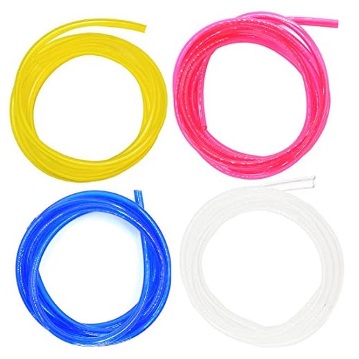 Hilitchi 20-Feet 4 Color Transparent Petrol Fuel Line Hose Lubricant of 4 Sizes Tubing for Weedeater Chainsaw Common 2 Cycle Small Engines