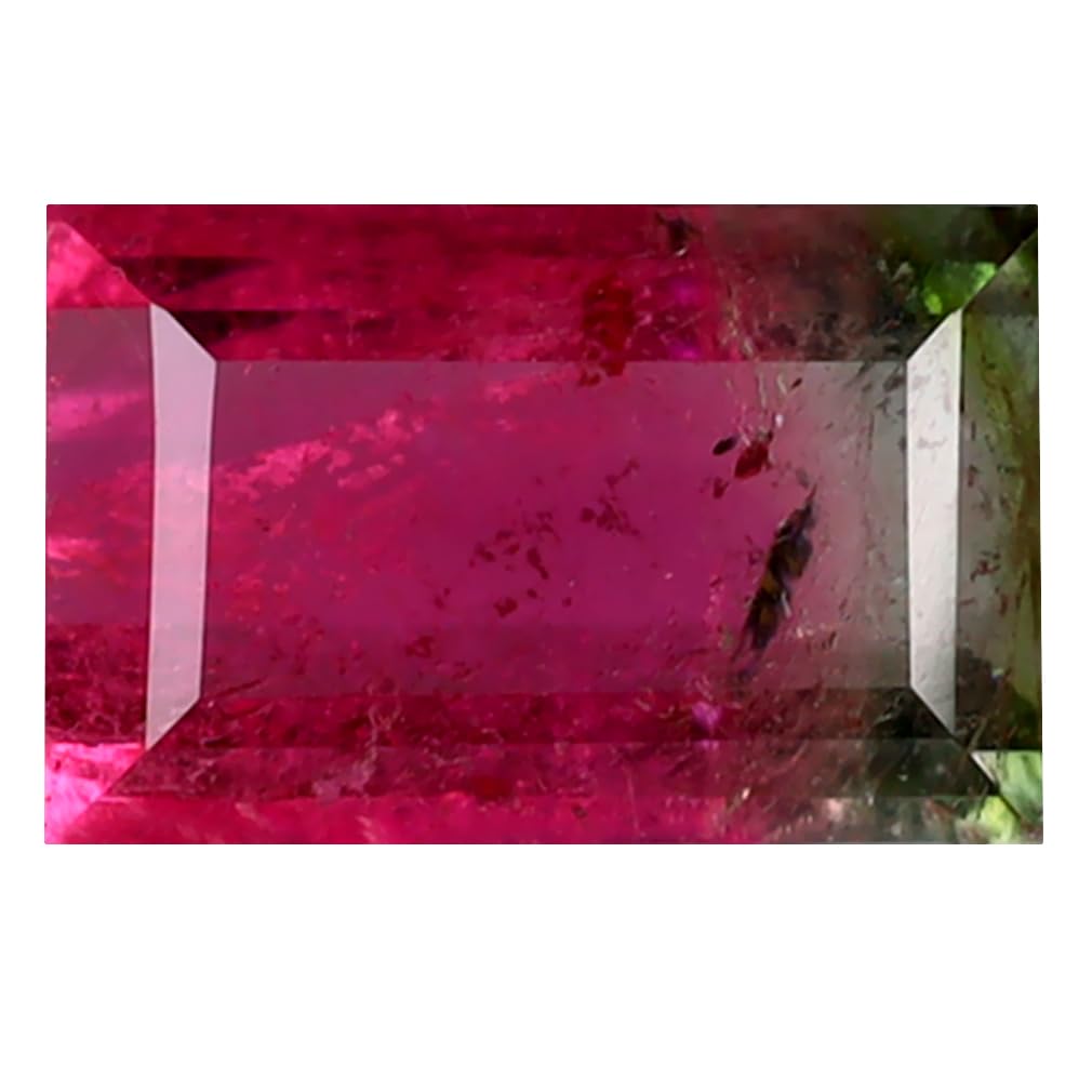 1,10 Karat achteckiger (8 x 5 mm) unbeheizter / unbehandelter Mosambik-Wassermelonen-Turmalin, loser Edelstein, Large, Edelstein, Wassermelonen-Turmalin