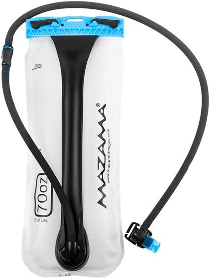 Mazama Designs Windigo, Top Fill Hydration Bladder, Replacement Water Bladder with Insulated Hose Fits Most Hydration Pack Water Backpack Applications, 2L / 70oz