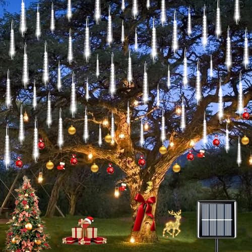 YEGUO White Solar Meteor Lights for Holiday Patry Tree Roof
