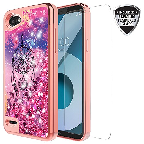 LG Q6 Case, LG Q6 Plus Case, With Tempered Glass Screen Protector Cute