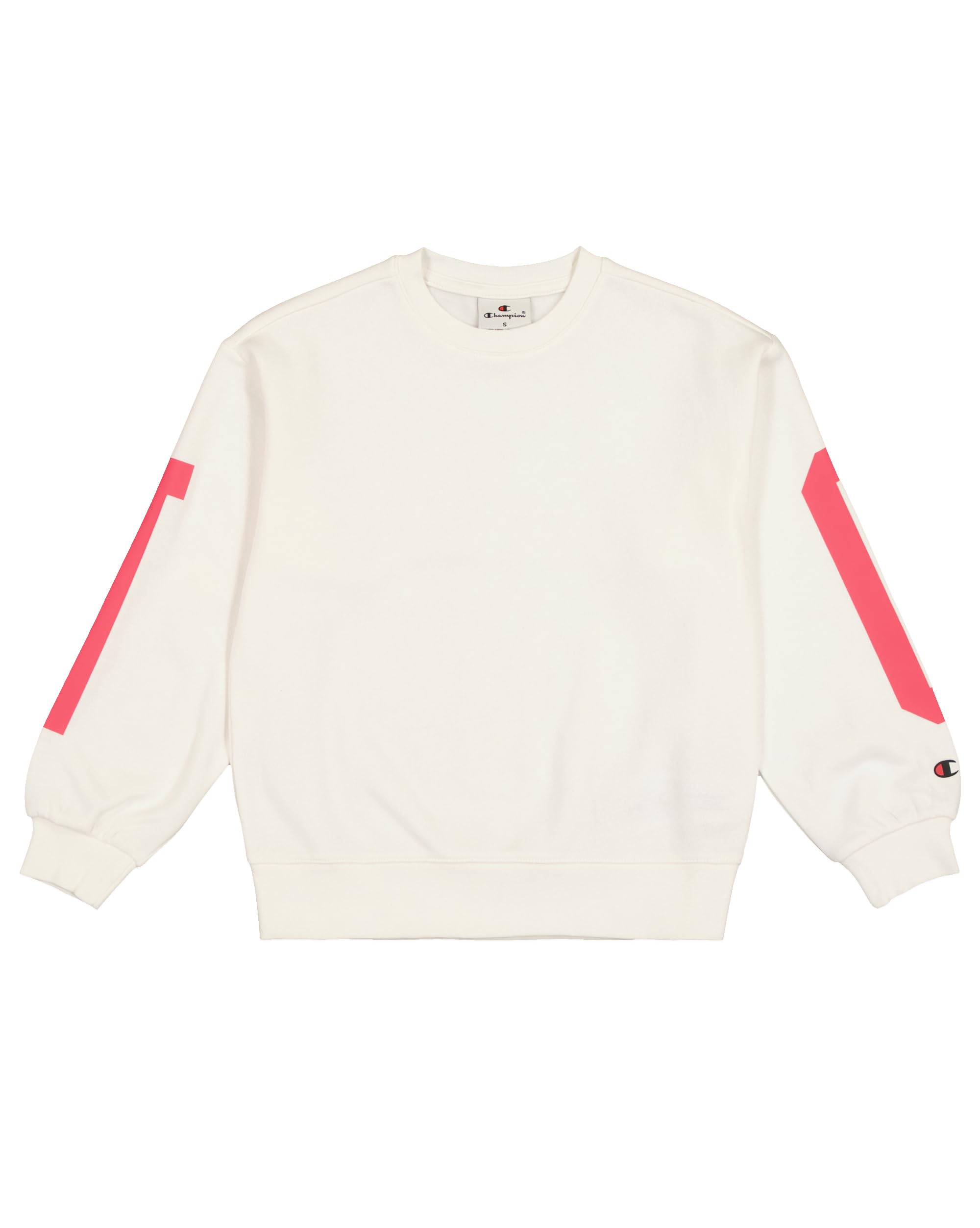 Champion Girl's Legacy Graphic Shop G (405023) - Ultra-light Soft Compact Powerblend Fleece Crewneck hoodie, Marshmallow (STR),