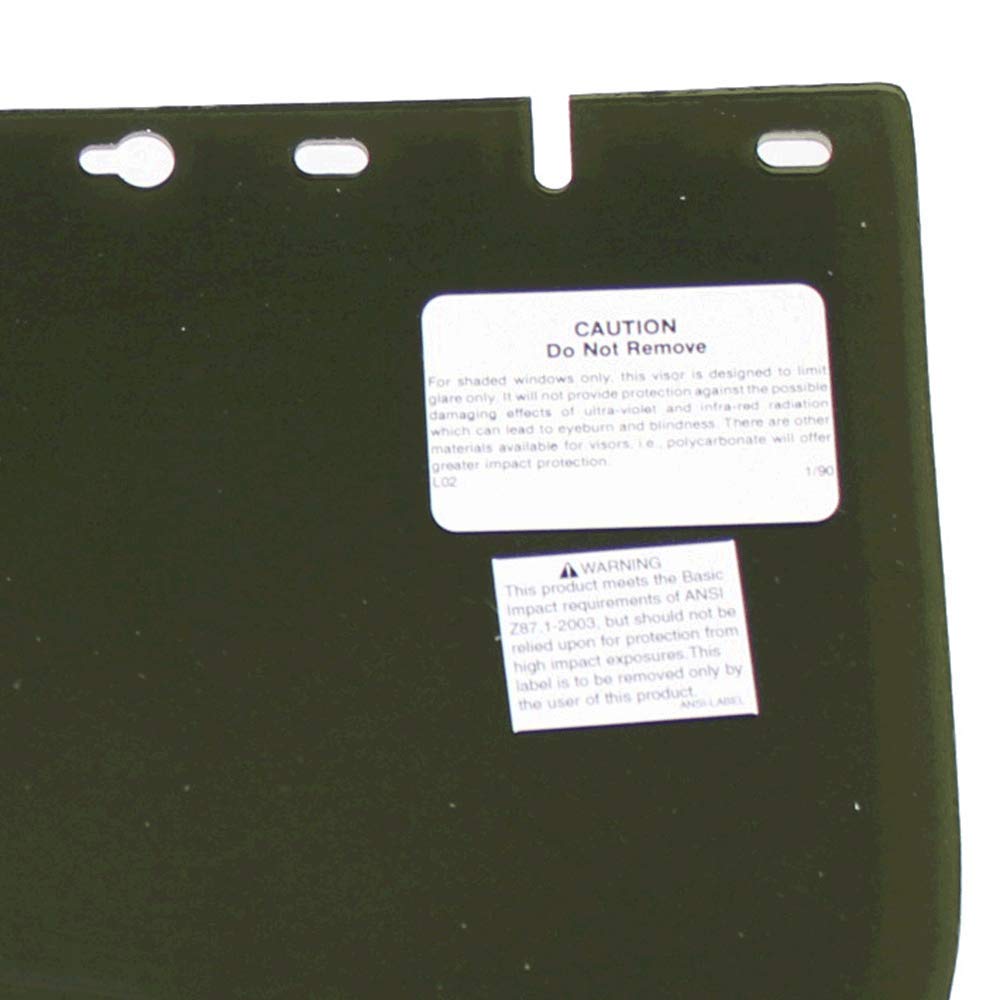 Sellstrom Face Shield Replacement Window for 390 Series Safety Face Shields, 8"x16"x 0.04", Uncoated Acetate, Dark Green Tint, S35120: Protective Face Shields: Tools & Home Improvement