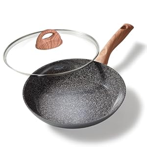 STONELINE Ceramic Große Keramik Bratpfanne mit Deckel 28 cm Keramikpfanne Induktion Antihaft Pfanne Keramikbeschichtung mit echten Steinpartikeln, Pfanne PFAS-frei, Für alle Herdarten