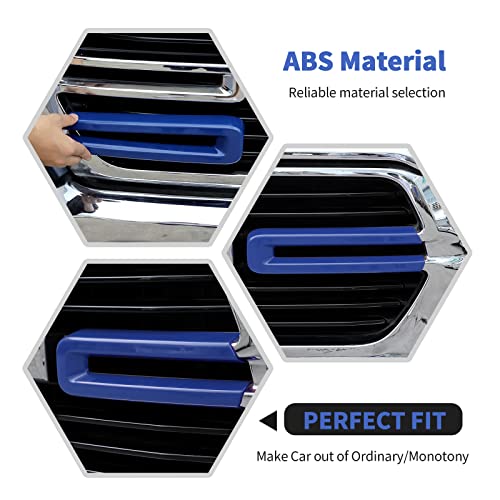 Image of Front Grille Inserts Trim Cover Grill U Bar Cover Frame Decoration Exterior Accessories for Dodge RAM 2018 2019 2020 2021 2022,Blue