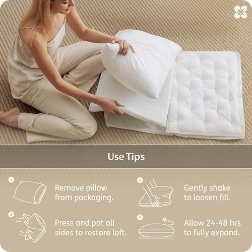 Bedsure PureWoven Adjustable Pillow Queen for Back Stomach Side Sleepers - image 6