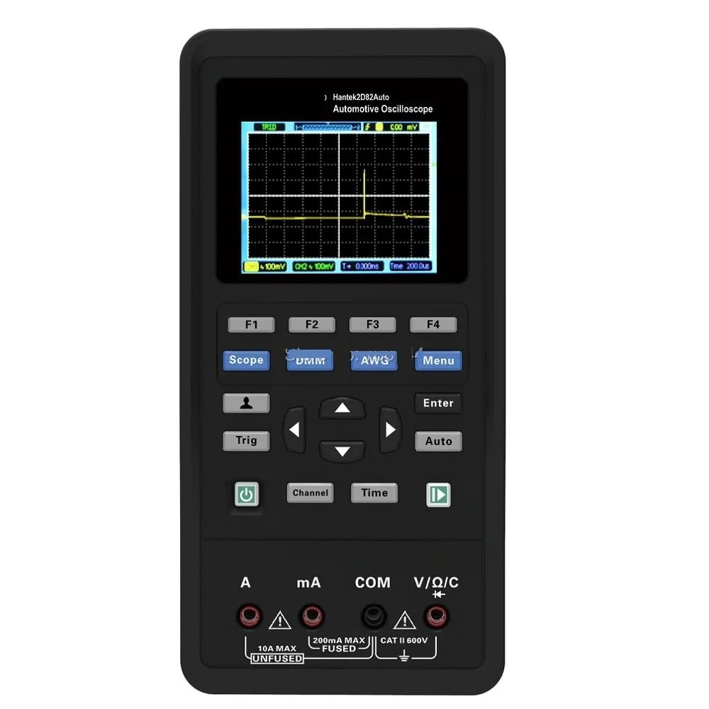 Osciloscopio, Osciloscopio de diagnóstico automotriz 2D82AUTO 4 en 1, analizador de forma de onda de 2 canales de 80 MHz(2D82AUTO III)