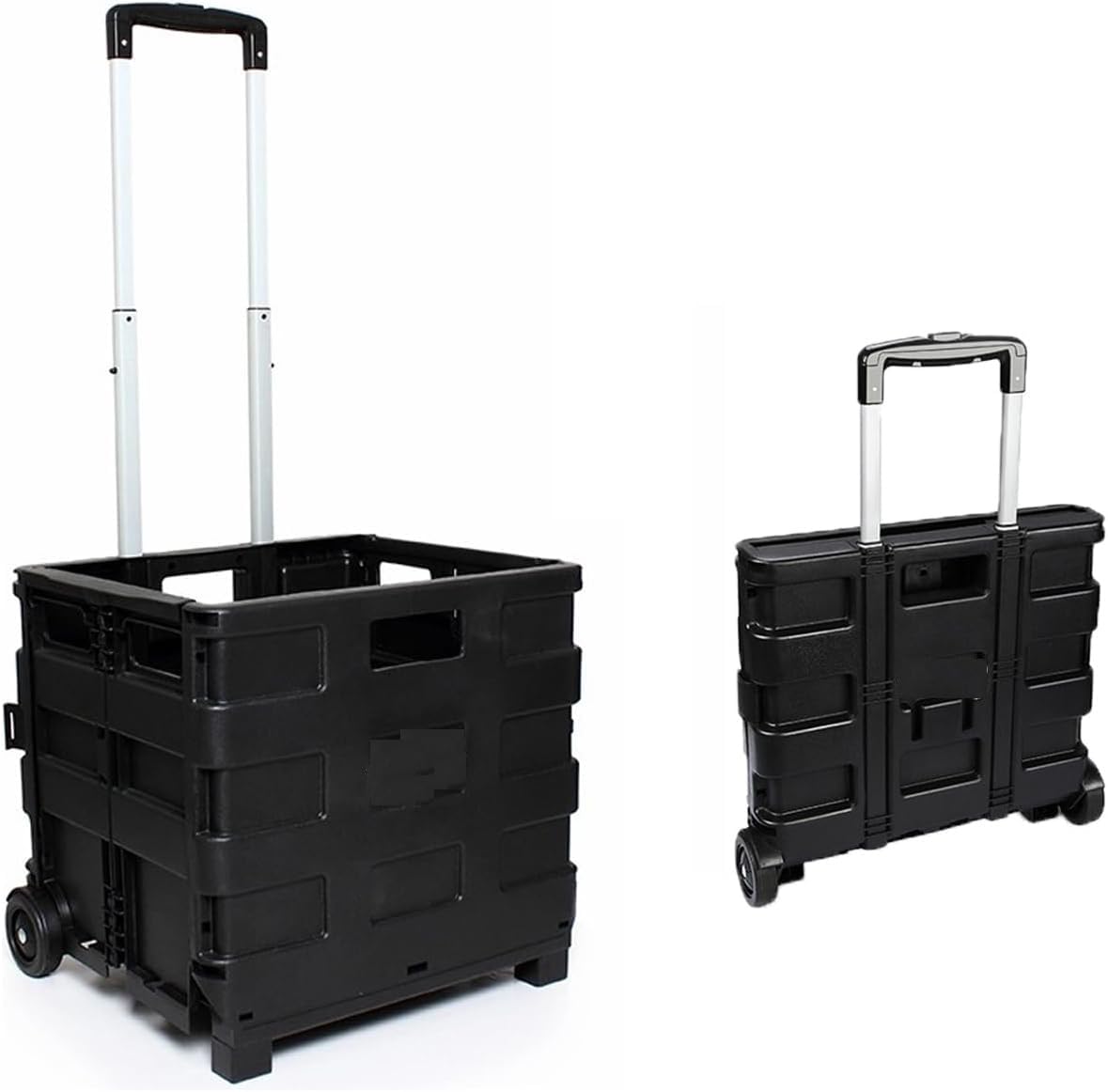 MANTRARAJ 25kg Foldable Shopping Trolley Cart - Black - Handle & Wheels - 30L Capacity