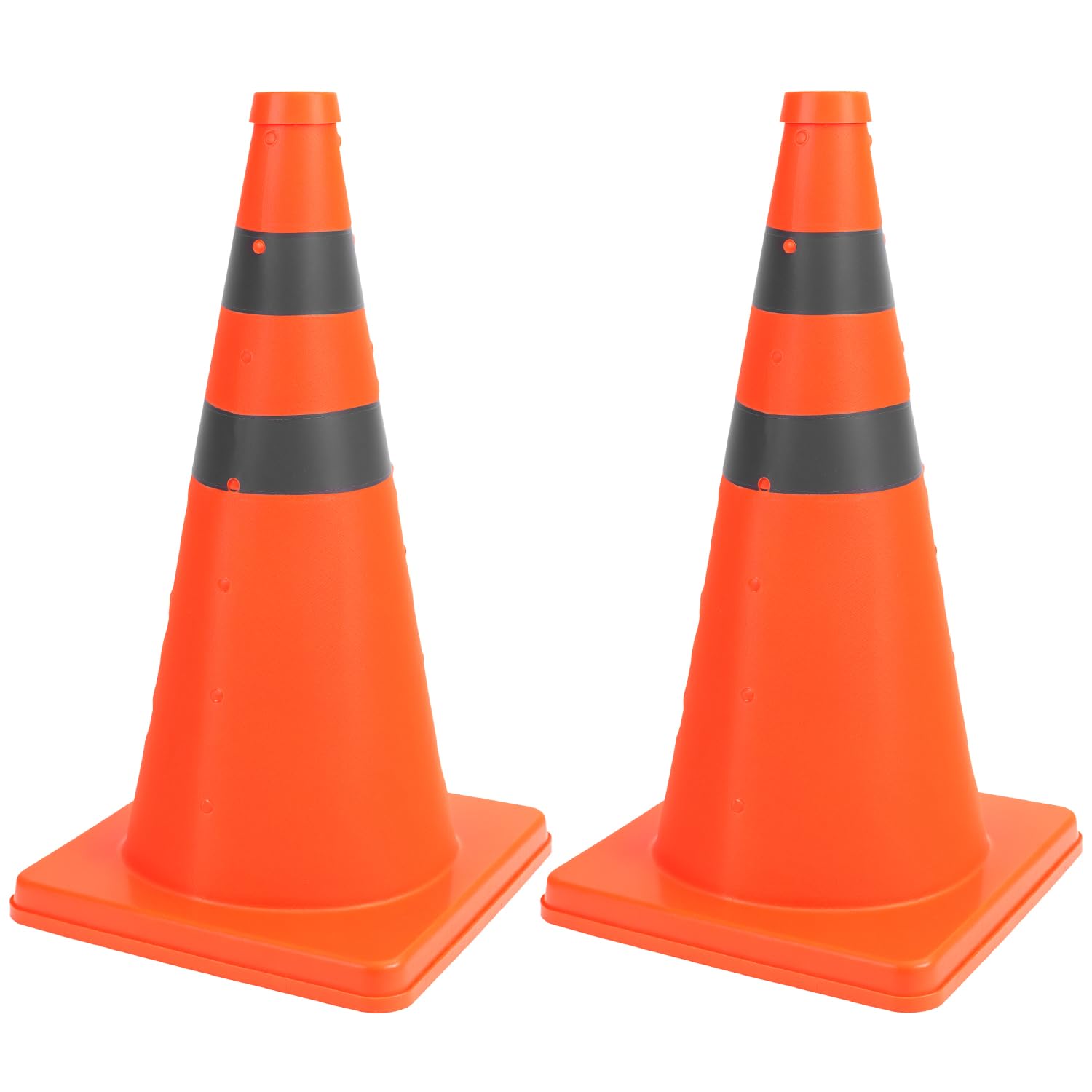 Qwork Qwork® 2 Pcs 18" Collapsible Traffic Safety Cones, Reflective Safety Cone, Pop Up Road Parking Cones For Emergency Warning