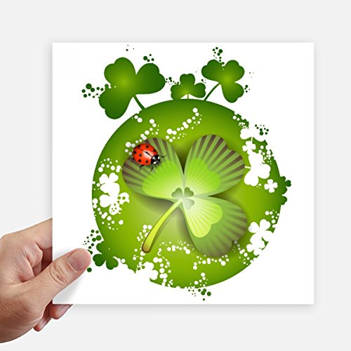 Sticker trèfle à quatre feuilles haute définition, pack de 4 décals carrés - 2