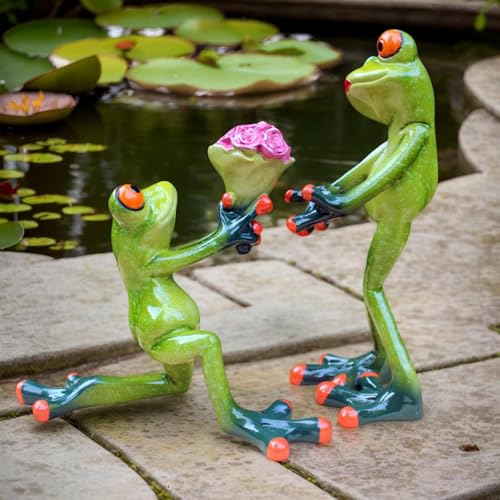 Statuettes de grenouille de bureau en résine aux finitions soignées - 8