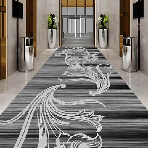 Alfombra pasillo gris de 70x200cm lavable con base de alta adherencia 3