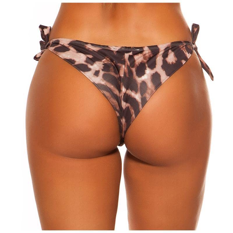 Koucla Sexy Brazilian Tanga Bikini Hose zum Binden in Leopard-Optik 40 (L)