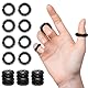 20 Stück Akupressurringe Stachelige Sensorische Finger Massage Ring Fingermassagering, Geräuschlose Entspannende Massageringe für Fingerspitze der Erwachsene und Jugendliche (Schwarz)