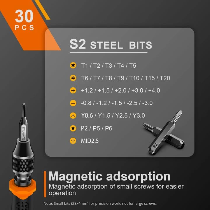 JOREST 40Pcs S2 Steel Screwdriver