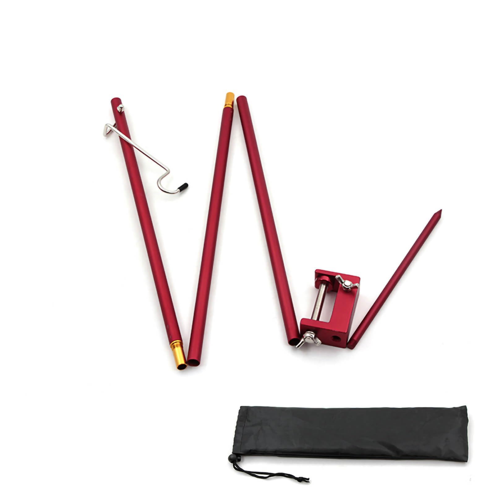 Leapiture Folding Lamp Stand Foldable Light Mount Outdoor Clip On Light Stand Adjustable Lamp Pole Folding Lamp Holder for Otdoor (Red)