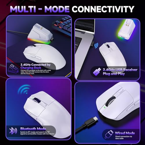 Image of YPBDAN 24000 DPI Wireless Gaming Mouse with RGB Charging Dock
