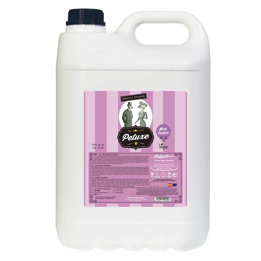 Petuxe Champú Vegano Hidratante para Perros de Manto Largo y Liso - 5000 ml